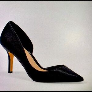 Ann Taylor Black D'Orsay Leather Pumps